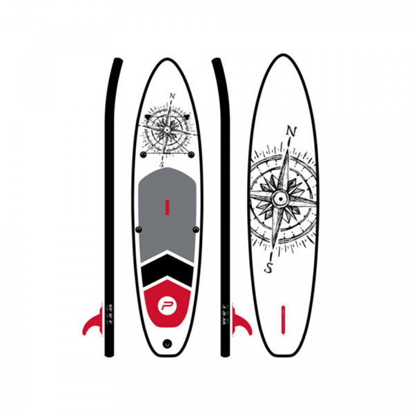 Pure4Fun Nautical Inflatable Paddle Board - View of Front and Back of Board